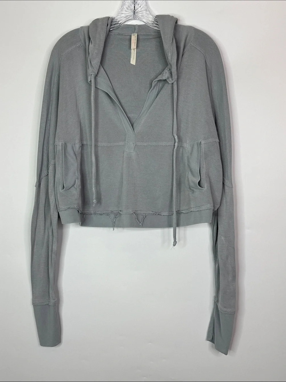 Free People Movement Scorpio Aries Pullover Gray Cropped Hoodie Size XS